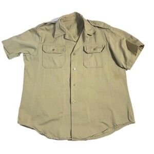 Military Style Shirt Khaki Size Large
